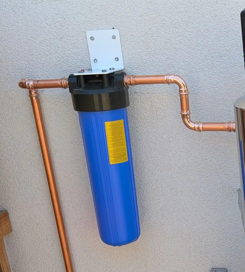 Big Blue whole-house sediment filter installed by Liquid Solutions Inc